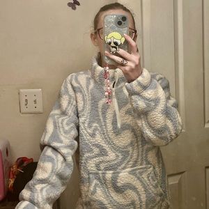 Blue/white marble sweater